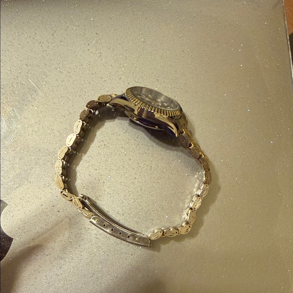 Macy's Elegant Black and Gold Women's Watch - Picture 5 of 8